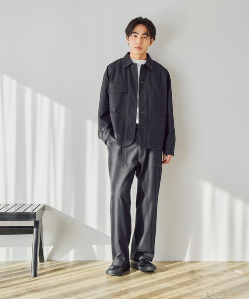 GLOBAL WORK(グローバルワーク)の「クリーンデニム/カバーオール/CLEAN MODE/632381(ブルゾン・メンズ・ダークネイビー/グレー・X-LARGE/LARGE/MEDIUM/SMALL)」の5枚目の写真