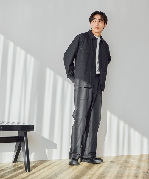 GLOBAL WORK(グローバルワーク)の「クリーンデニム/カバーオール/CLEAN MODE/632381(ブルゾン・メンズ・ダークネイビー/グレー・X-LARGE/LARGE/MEDIUM/SMALL)」の7枚目の写真