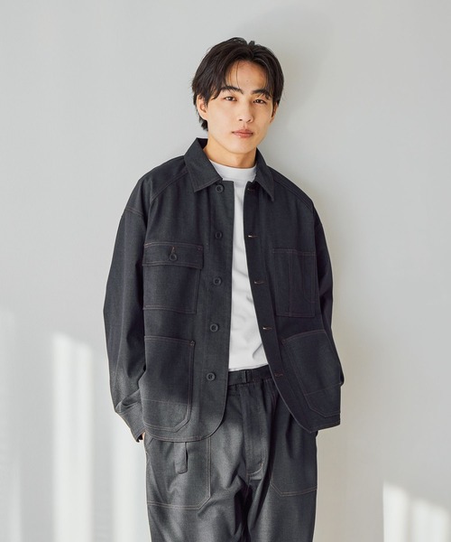 GLOBAL WORK(グローバルワーク)の「クリーンデニム/カバーオール/CLEAN MODE/632381(ブルゾン・メンズ・ダークネイビー/グレー・X-LARGE/LARGE/MEDIUM/SMALL)」の8枚目の写真