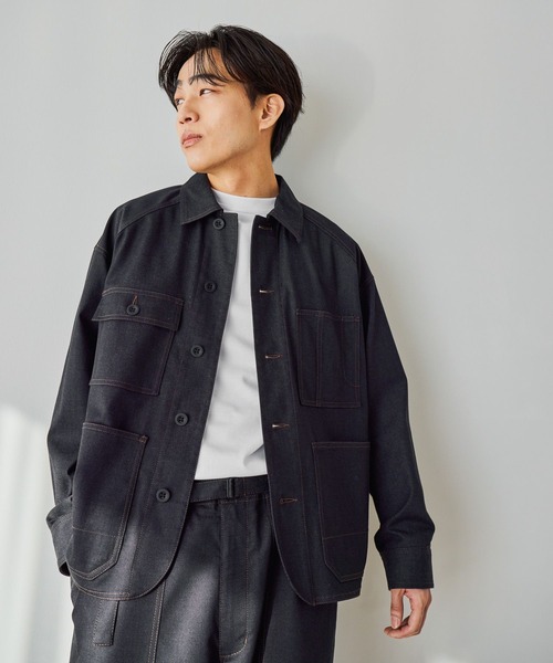 GLOBAL WORK(グローバルワーク)の「クリーンデニム/カバーオール/CLEAN MODE/632381(ブルゾン・メンズ・ダークネイビー/グレー・X-LARGE/LARGE/MEDIUM/SMALL)」の10枚目の写真