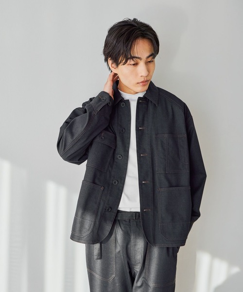 GLOBAL WORK(グローバルワーク)の「クリーンデニム/カバーオール/CLEAN MODE/632381(ブルゾン・メンズ・ダークネイビー/グレー・X-LARGE/LARGE/MEDIUM/SMALL)」の11枚目の写真