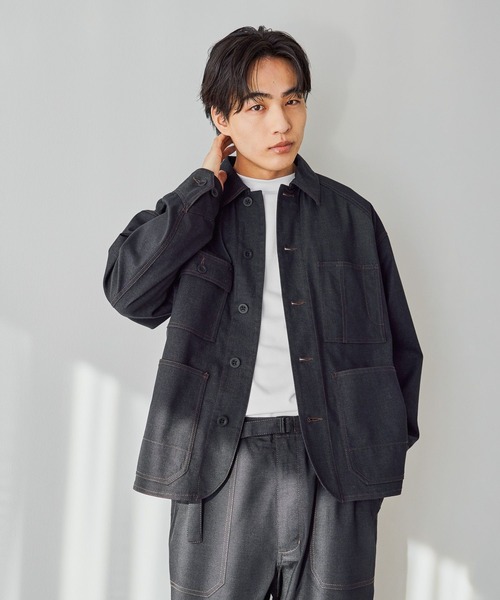 GLOBAL WORK(グローバルワーク)の「クリーンデニム/カバーオール/CLEAN MODE/632381(ブルゾン・メンズ・ダークネイビー/グレー・X-LARGE/LARGE/MEDIUM/SMALL)」の12枚目の写真