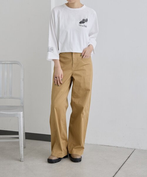 ear PAPILLONNER（イアパピヨネ）の「Kendai×SUM1 STYLE別注ロングTシャツ【SUM1 STYLE】（Tシャツ/カットソー・レディース・ホワイト/ブラック・FREE）」の18枚目の写真