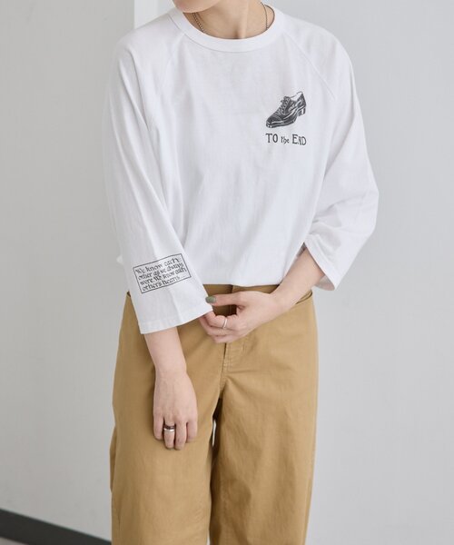 ear PAPILLONNER(イアパピヨネ)の「Kendai×SUM1 STYLE別注ロングTシャツ【SUM1 STYLE】(Tシャツ/カットソー・レディース・ホワイト/ブラック・FREE)」の9枚目の写真