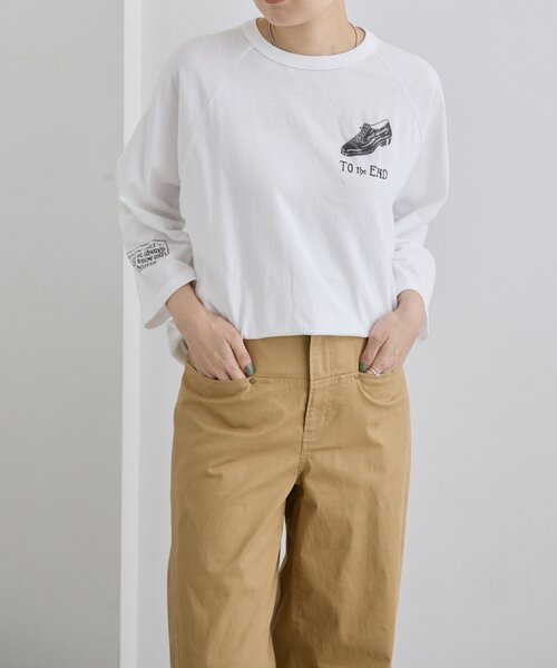 ear PAPILLONNER(イアパピヨネ)の「Kendai×SUM1 STYLE別注ロングTシャツ【SUM1 STYLE】(Tシャツ/カットソー・レディース・ホワイト/ブラック・FREE)」の10枚目の写真