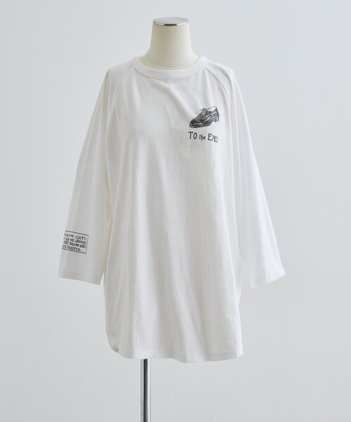ear PAPILLONNER(イアパピヨネ)の「Kendai×SUM1 STYLE別注ロングTシャツ【SUM1 STYLE】(Tシャツ/カットソー・レディース・ホワイト/ブラック・FREE)」の15枚目の写真