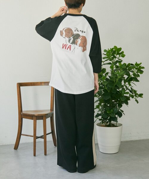 ear PAPILLONNER(イアパピヨネ)の「Kendai×SUM1 STYLE別注ロングTシャツ【SUM1 STYLE】(Tシャツ/カットソー・レディース・ホワイト/ブラック・FREE)」の12枚目の写真