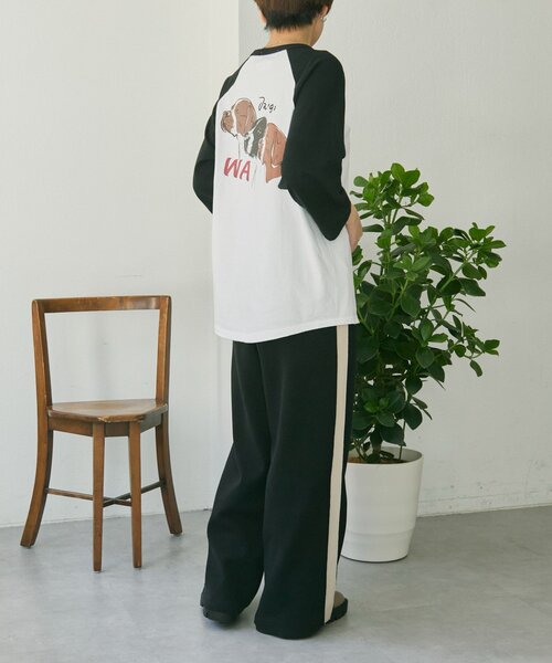 ear PAPILLONNER(イアパピヨネ)の「Kendai×SUM1 STYLE別注ロングTシャツ【SUM1 STYLE】(Tシャツ/カットソー・レディース・ホワイト/ブラック・FREE)」の11枚目の写真