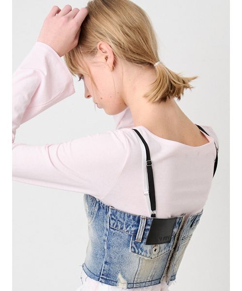 SORIN(ソリン )の「Soiled Denim Bustier/ソイルドデニムビスチェ(その他トップス・レディース・インディゴブルー/ライトピンク・36/38)」の9枚目の写真
