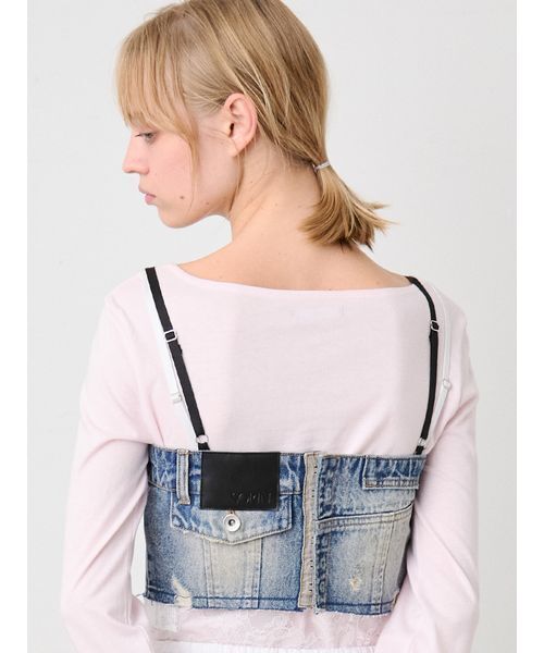 SORIN(ソリン )の「Soiled Denim Bustier/ソイルドデニムビスチェ(その他トップス・レディース・インディゴブルー/ライトピンク・36/38)」の10枚目の写真