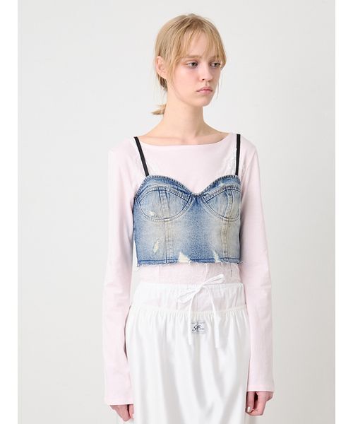 SORIN(ソリン )の「Soiled Denim Bustier/ソイルドデニムビスチェ(その他トップス・レディース・インディゴブルー/ライトピンク・36/38)」の11枚目の写真