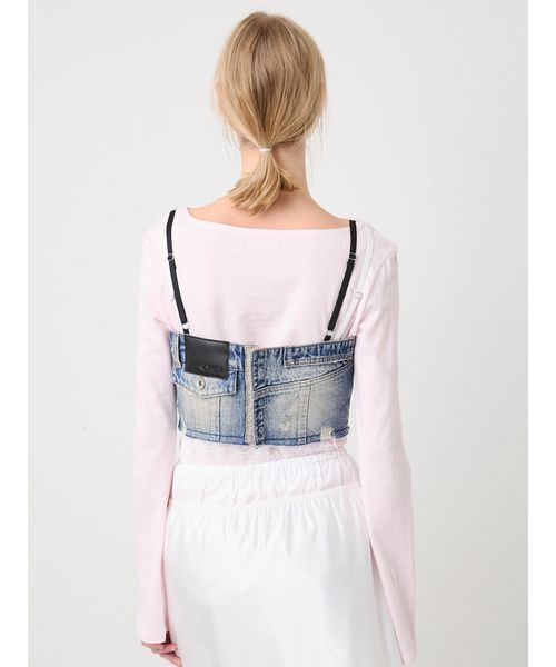 SORIN(ソリン )の「Soiled Denim Bustier/ソイルドデニムビスチェ(その他トップス・レディース・インディゴブルー/ライトピンク・36/38)」の13枚目の写真