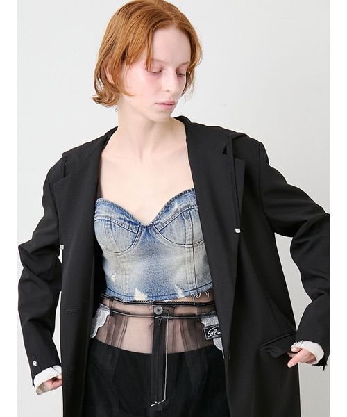 SORIN(ソリン )の「Soiled Denim Bustier/ソイルドデニムビスチェ(その他トップス・レディース・インディゴブルー/ライトピンク・36/38)」の15枚目の写真