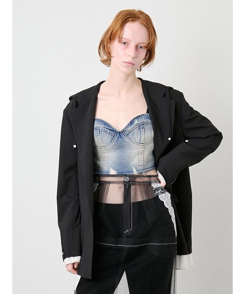 SORIN(ソリン )の「Soiled Denim Bustier/ソイルドデニムビスチェ(その他トップス・レディース・インディゴブルー/ライトピンク・36/38)」の16枚目の写真