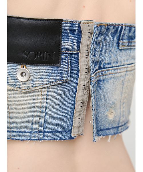 SORIN(ソリン )の「Soiled Denim Bustier/ソイルドデニムビスチェ(その他トップス・レディース・インディゴブルー/ライトピンク・36/38)」の22枚目の写真