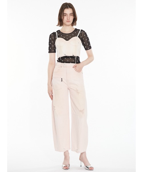 SORIN(ソリン )の「Soiled Denim Bustier/ソイルドデニムビスチェ(その他トップス・レディース・インディゴブルー/ライトピンク・36/38)」の4枚目の写真