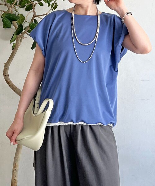 un dix cors(アンディコール)の「袖コードドロストタックプルオーバー(Tシャツ/カットソー・レディース・ブラウン/ブラック/ブルー・FREE)」の3枚目の写真