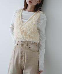 SENSE OF PLACE by URBAN RESEARCH | 『洗濯可』2wayリボンヤーンループニットベスト(ベスト)