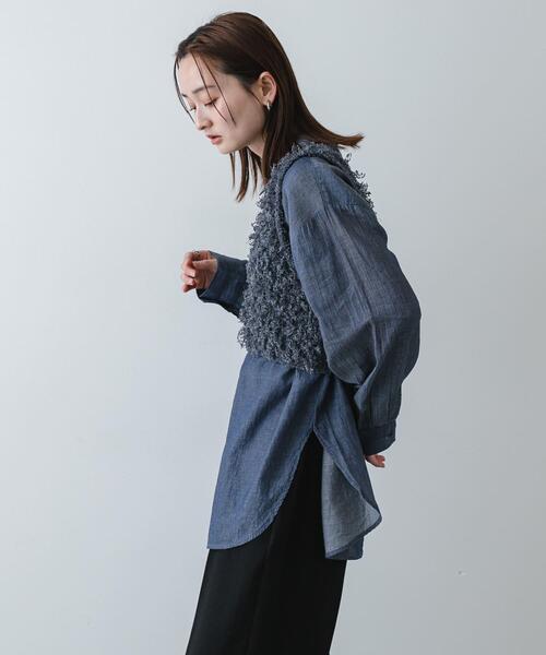 SENSE OF PLACE by URBAN RESEARCH(センスオブプレイスバイアーバンリサーチ)の「『洗濯可』2wayリボンヤーンループニットベスト(ベスト・レディース・ピンク/オフホワイト/チャコールグレー・ONE)」の21枚目の写真