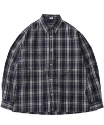 HUKE（ヒューク）の「ヴィンテージウォッシングツーポケットネイビーチェックシャツ（シャツ/ブラウス）」