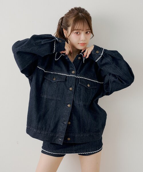 Chico(チコ)の「ルーズデニムジャケット(デニムジャケット・レディース・ネイビー/ブルー系その他6/ブルー系その他3/ブルー系その他・FREE)」の3枚目の写真