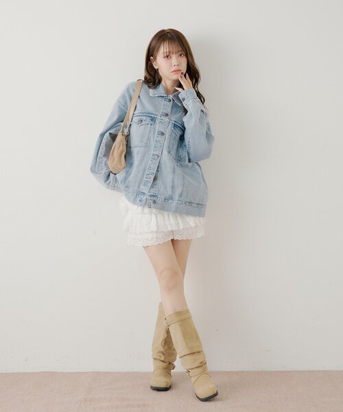 Chico(チコ)の「ルーズデニムジャケット(デニムジャケット・レディース・ネイビー/ブルー系その他6/ブルー系その他3/ブルー系その他・FREE)」の6枚目の写真