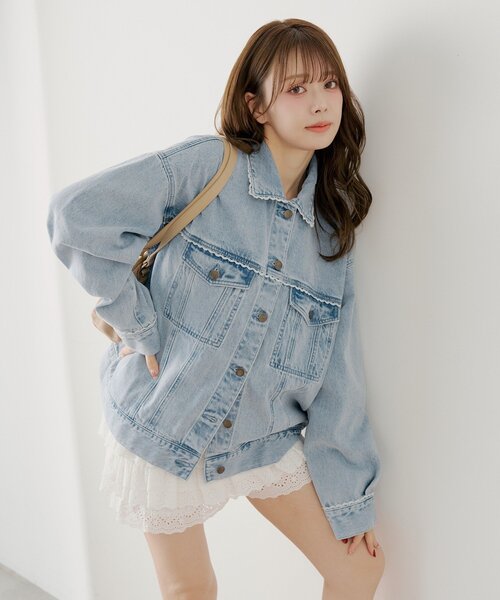 Chico(チコ)の「ルーズデニムジャケット(デニムジャケット・レディース・ネイビー/ブルー系その他6/ブルー系その他3/ブルー系その他・FREE)」の9枚目の写真