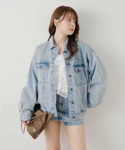 Chico(チコ)の「ルーズデニムジャケット(デニムジャケット・レディース・ネイビー/ブルー系その他6/ブルー系その他3/ブルー系その他・FREE)」の12枚目の写真