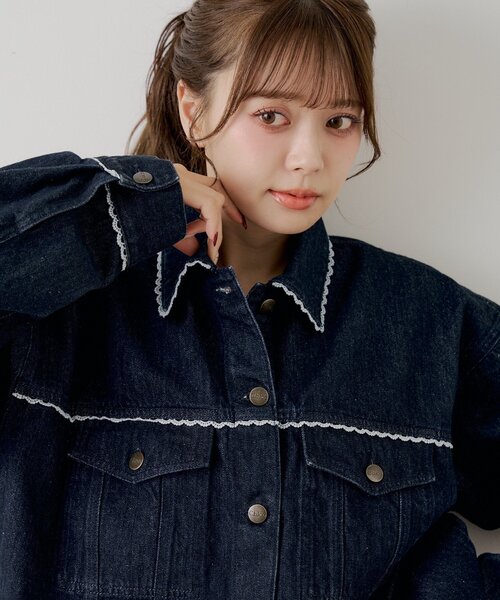 Chico(チコ)の「ルーズデニムジャケット(デニムジャケット・レディース・ネイビー/ブルー系その他6/ブルー系その他3/ブルー系その他・FREE)」の21枚目の写真