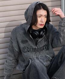 WEGO | WEGO/【26年春夏新作】ブリーチニットグラフィックZIPパーカー(パーカー)