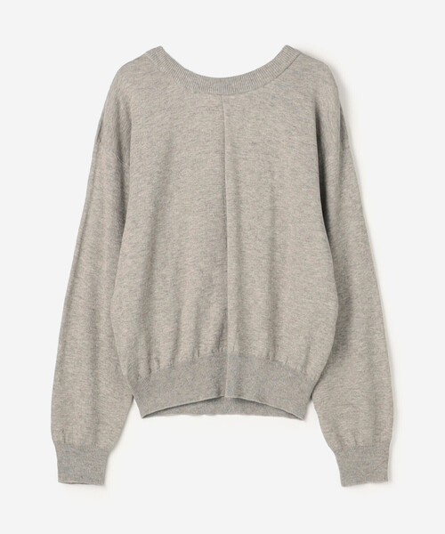 UNFIL（アンフィル）の「UNFIL | フロントドレープ ニットプルオーバー WOMEN（ニット/セーター・レディース・ベージュ/チャコール・1）」の3枚目の写真