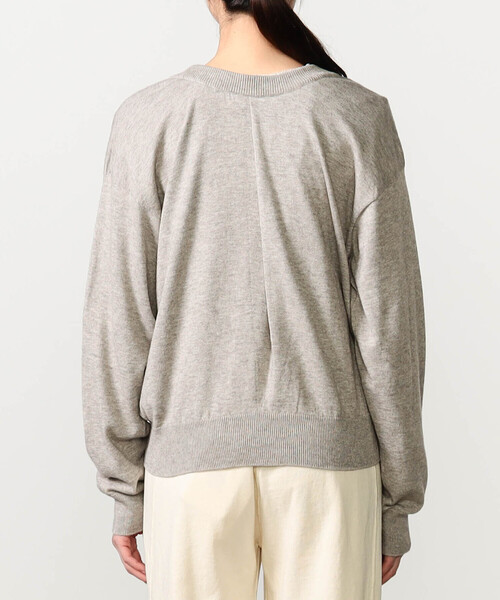 UNFIL（アンフィル）の「UNFIL | フロントドレープ ニットプルオーバー WOMEN（ニット/セーター・レディース・ベージュ/チャコール・1）」の9枚目の写真