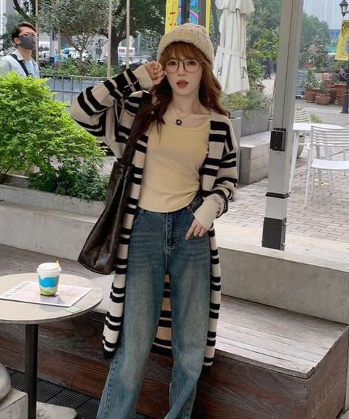 VIBGYOR(ヴィブジョー)の「【EIZZ/アイズ】デコルテ見せ スリムフィット ロングTシャツ(Tシャツ/カットソー・レディース・ブラック/アイボリー/ホワイト・FREE)」の6枚目の写真