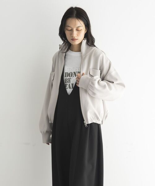 GARAGE OF GOOD CLOTHING（ガレージオブグッドクロージング）の「総針ニットWzipブルゾン2（ブルゾン・レディース・ライトベージュ/ライトグレー/カーキ・FREE）」の10枚目の写真