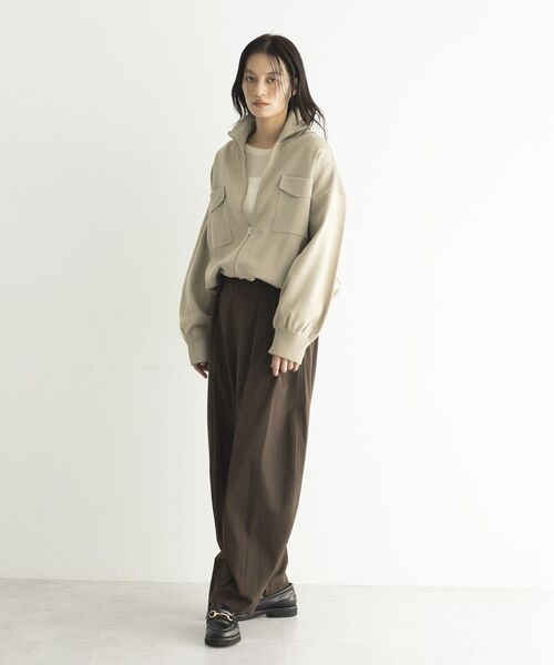 GARAGE OF GOOD CLOTHING（ガレージオブグッドクロージング）の「総針ニットWzipブルゾン2（ブルゾン・レディース・ライトベージュ/ライトグレー/カーキ・FREE）」の16枚目の写真