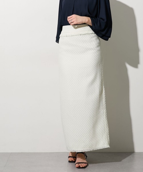 slattgir(スラットジール)の「高身長 ツイードペンシルスカート(セットアップ対応)(トールサイズ)(スカート・レディース・アイボリー/ブラック・T3L/TM/TL/TLL/T4L/T5L)」の2枚目の写真