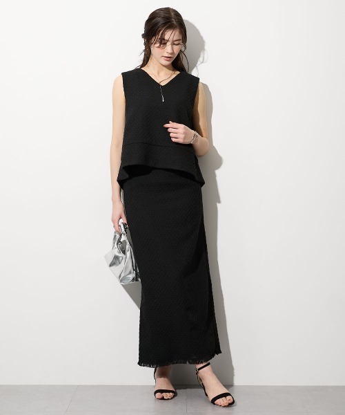 slattgir(スラットジール)の「高身長 ツイードペンシルスカート(セットアップ対応)(トールサイズ)(スカート・レディース・アイボリー/ブラック・T3L/TM/TL/TLL/T4L/T5L)」の1枚目の写真