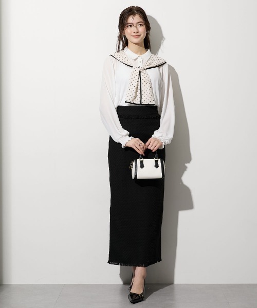 slattgir(スラットジール)の「高身長 ツイードペンシルスカート(セットアップ対応)(トールサイズ)(スカート・レディース・アイボリー/ブラック・T3L/TM/TL/TLL/T4L/T5L)」の3枚目の写真