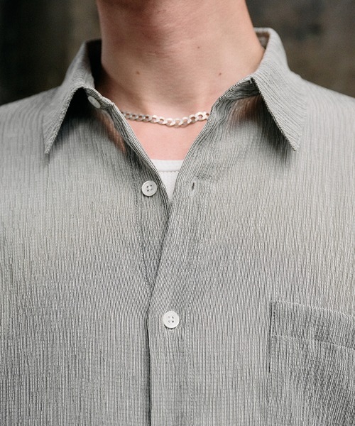 Regen Glanz(レーゲングランツ)の「crinkle texture relaxed shirt / クリンクルテクスチャーリラックスシャツ(シャツ/ブラウス・メンズ・ライトホワイト/ブラック/ブルー・MEDIUM/LARGE/SMALL)」の18枚目の写真