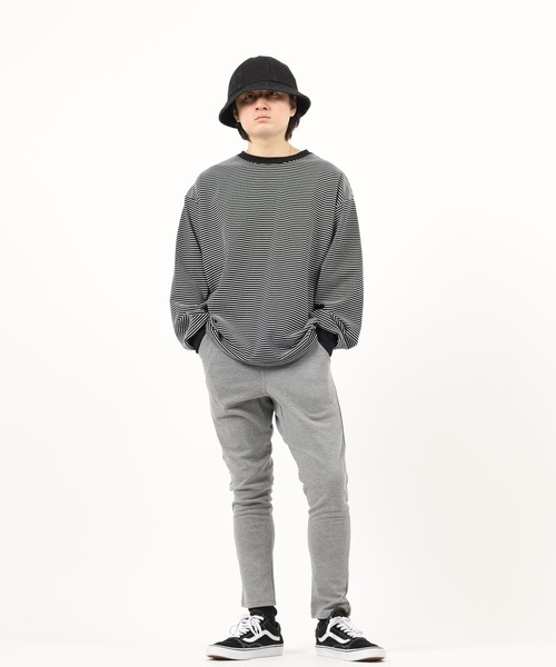Relation(リレーション)の「ポンチサルエルテーパードパンツ(スウェットパンツ・メンズ・ネイビー/ブラック/グレー/チャコールグレー/カーキ・XL/M/L/S)」の11枚目の写真