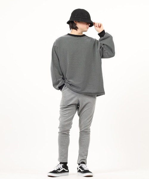 Relation(リレーション)の「ポンチサルエルテーパードパンツ(スウェットパンツ・メンズ・ネイビー/ブラック/グレー/チャコールグレー/カーキ・XL/M/L/S)」の12枚目の写真