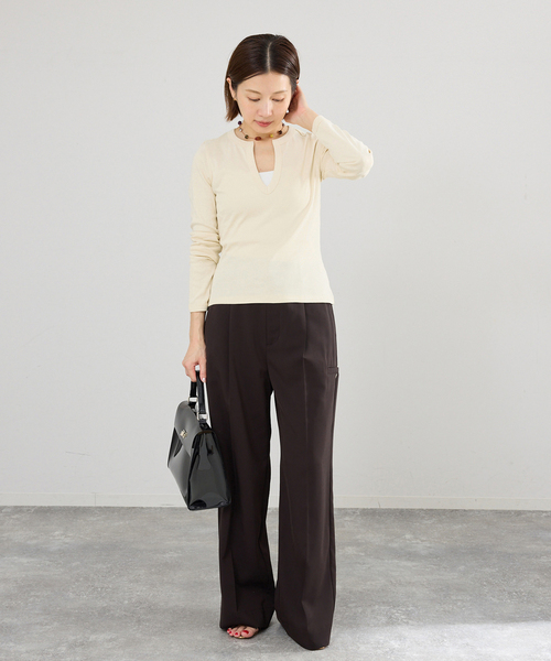 IENA（イエナ）の「FLORE FLORE/フローレフローレ IMAN LONGSLEEVE カットソー  IMA-LS（Tシャツ/カットソー・レディース・レッド/ブラウン/アイボリー・FREE）」の5枚目の写真