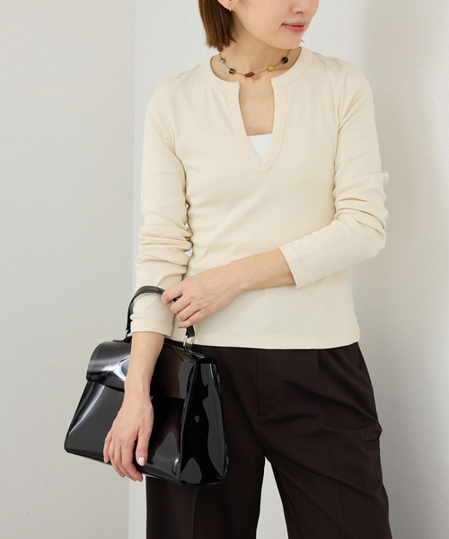 IENA（イエナ）の「FLORE FLORE/フローレフローレ IMAN LONGSLEEVE カットソー  IMA-LS（Tシャツ/カットソー・レディース・レッド/ブラウン/アイボリー・FREE）」の7枚目の写真