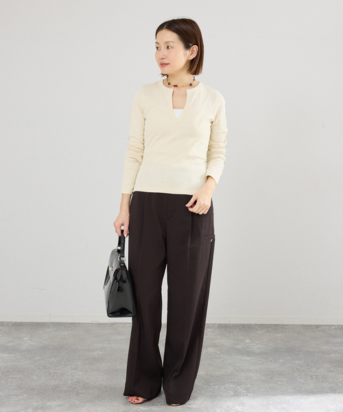 IENA（イエナ）の「FLORE FLORE/フローレフローレ IMAN LONGSLEEVE カットソー  IMA-LS（Tシャツ/カットソー・レディース・レッド/ブラウン/アイボリー・FREE）」の8枚目の写真