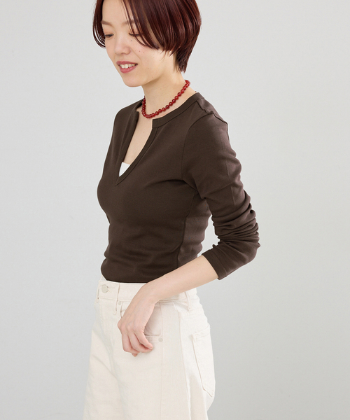 IENA（イエナ）の「FLORE FLORE/フローレフローレ IMAN LONGSLEEVE カットソー  IMA-LS（Tシャツ/カットソー・レディース・レッド/ブラウン/アイボリー・FREE）」の12枚目の写真