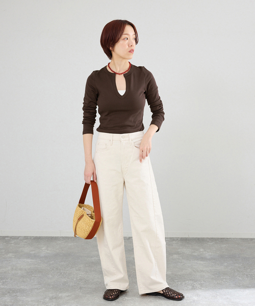 IENA（イエナ）の「FLORE FLORE/フローレフローレ IMAN LONGSLEEVE カットソー  IMA-LS（Tシャツ/カットソー・レディース・レッド/ブラウン/アイボリー・FREE）」の14枚目の写真