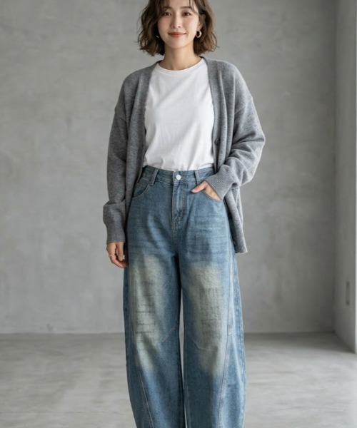 gossip！ロサンゼルス（ゴシップロサンゼルス）の「エクストリームワイド デニムパンツ（デニムパンツ・レディース・インディゴブルー・M/L/XL）」の7枚目の写真