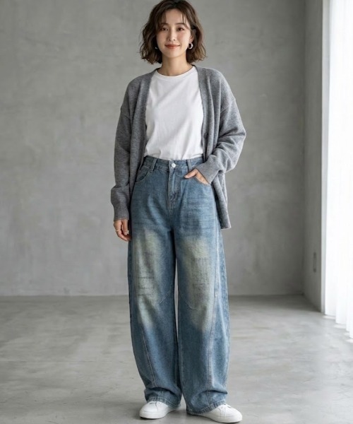 gossip！ロサンゼルス（ゴシップロサンゼルス）の「エクストリームワイド デニムパンツ（デニムパンツ・レディース・インディゴブルー・M/L/XL）」の8枚目の写真