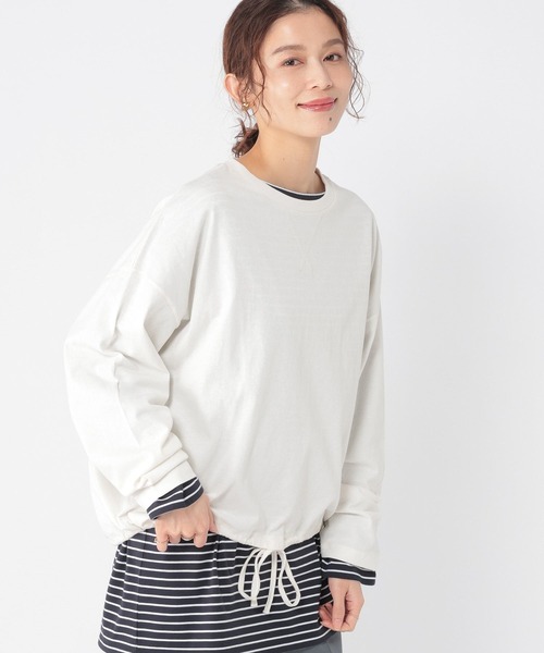 セール】裾ドロストカラープルオーバー（Tシャツ/カットソー）｜studio