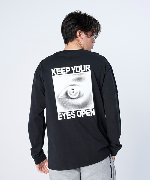 FLASH PACKER(フラッシュパッカー)の「FLASH PACKER フラッシュパッカー / リラックスシルエット Dry Silky Cotton ロングスリーブ 眼差しプリント Tシャツ ロンT // XLT-EYES(Tシャツ/カットソー・メンズ・ホワイト/ブラック/グレー・SMALL/MEDIUM/LARGE/X-LARGE)」の3枚目の写真